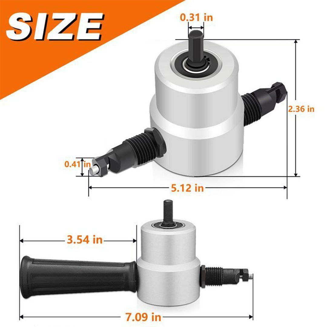 Skanto | Nibbler Cutter Drill Attachment Dobbel Hode Metallplate
