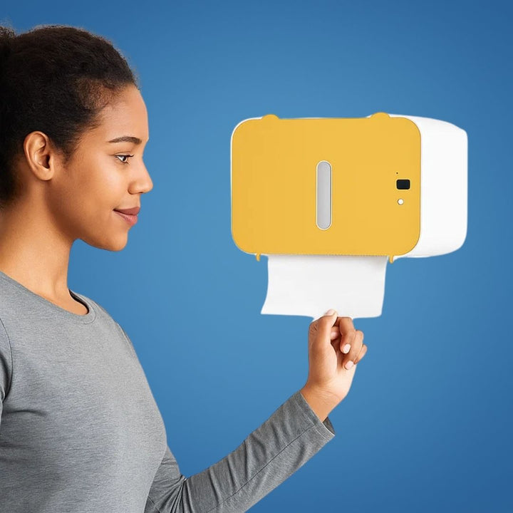 CleanGuard | Berøringsfri Toalettpapirdispenser – Sensorsensitiv – Auto-Fold Snitt – For Travle Toaletter Skanto