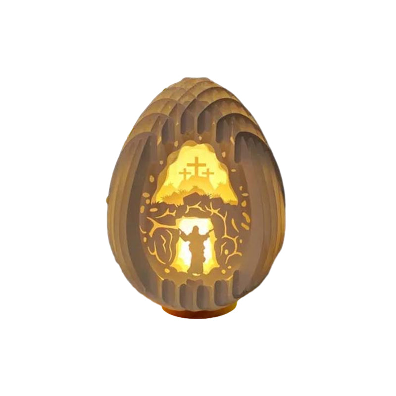 Påske 3D Papp Skrivebord Lampe med Lysende Base | Skanto