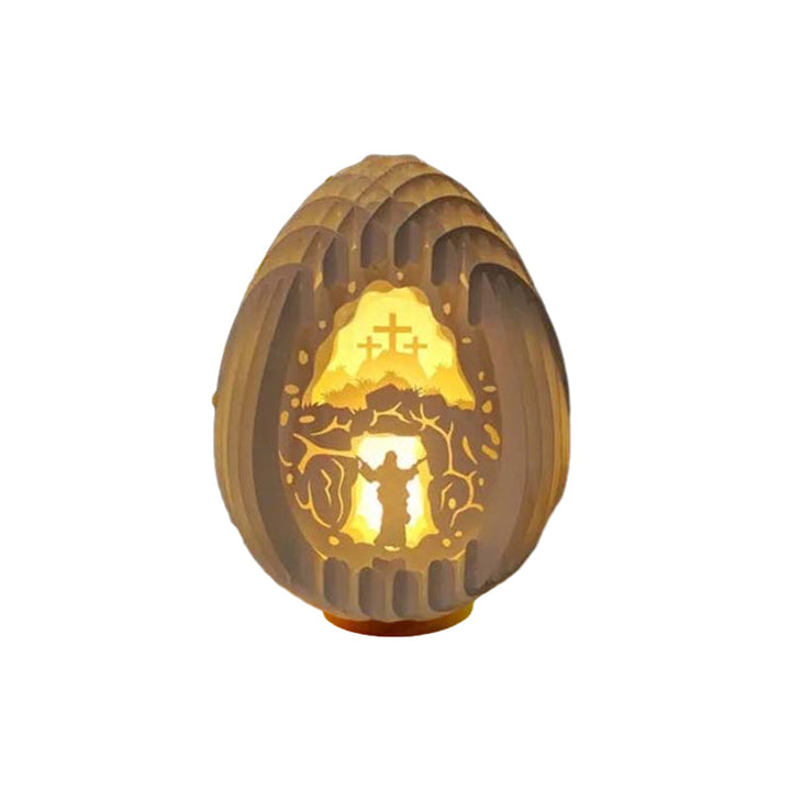 Påske 3D Papp Skrivebord Lampe med Lysende Base | Skanto