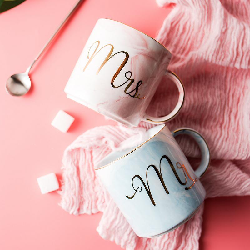 Marmor Porselen Hr & Fru Kaffe Kopper | Skanto