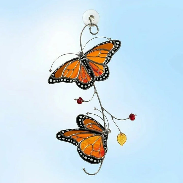 Flekkete Monarch Butterfly Glass Window Decor | Skanto