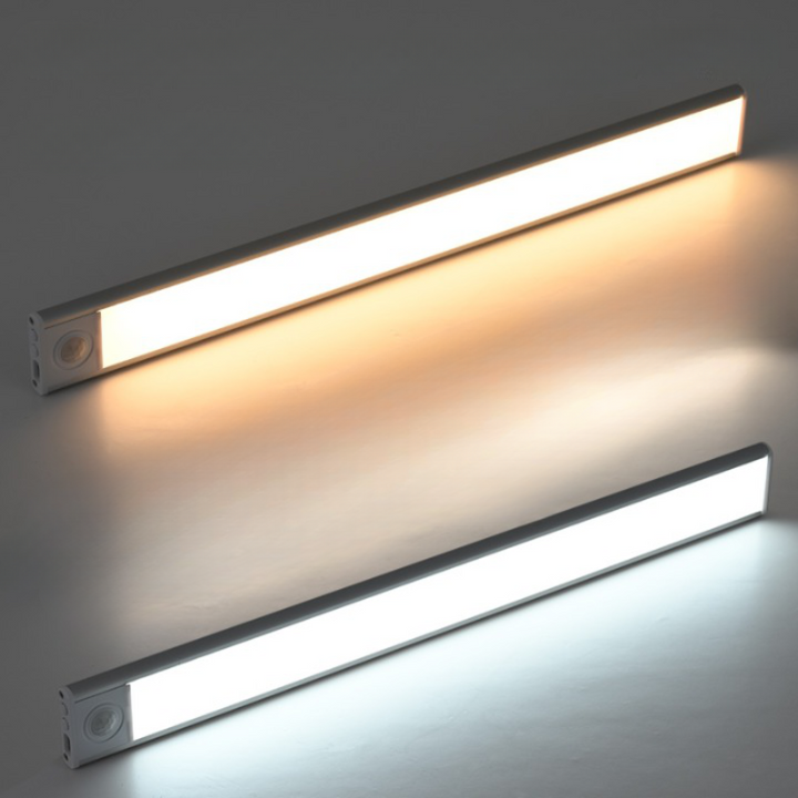 Skanto | Ultra-Tynn LED GlowLight – USB Oppladbar Bevegelsessensor Skaplys med Magnetisk Bakside for Kjøkken, Garderobe eller Klær