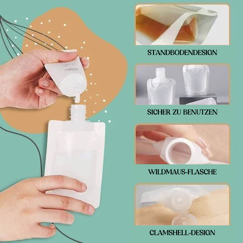 Portable væskedispenser poser til rejse (10 stk) | Skanto