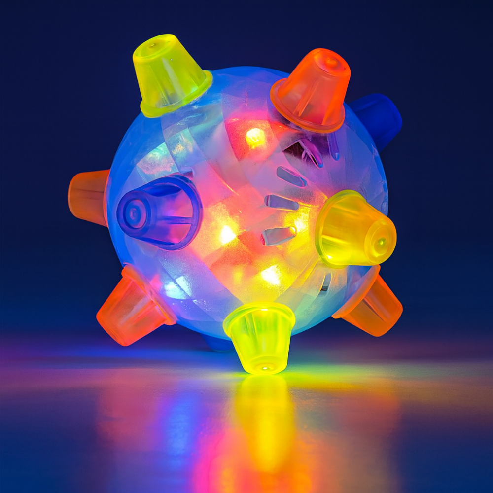 Skanto | Hund Ball Leke Interaktiv LED Studs Gummi Lys Opp Lek Ball