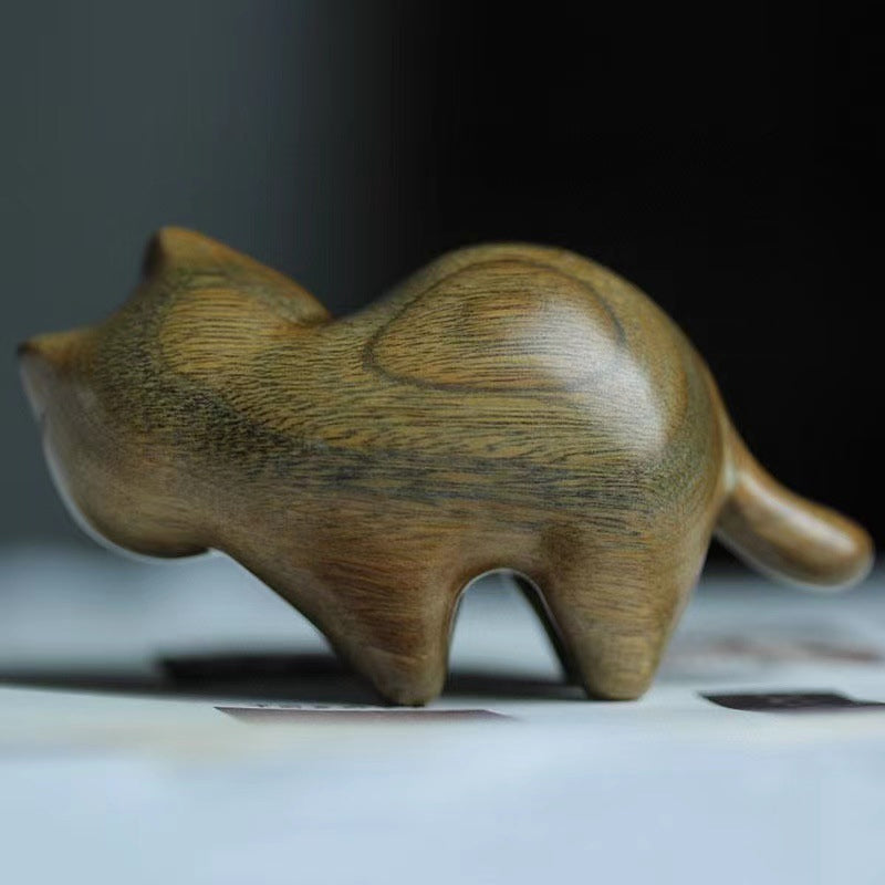 Skanto | Sandalwood håndlaget tre katt