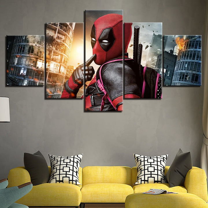 5 Pc Deadpool Canvas Wall Art Painting | Skanto