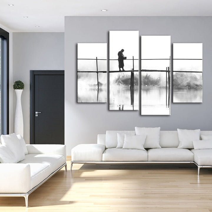 4-Piece Water Bridge - Canvas Wall Art Painting | Skanto