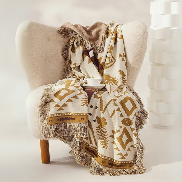 Skanto | Azura Boho Geometrisk Strikket Teppe