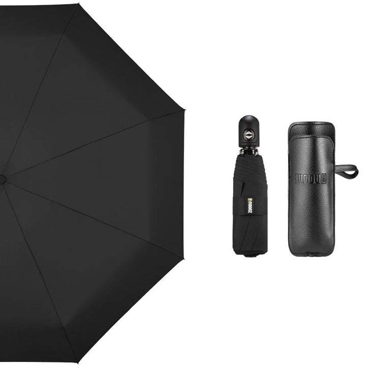 Skanto | Super Bærbar Auto Åpne/Lukke Vindbeskyttet Paraply med 12 Ribber, 5-Fold & Ergonomisk Håndtak