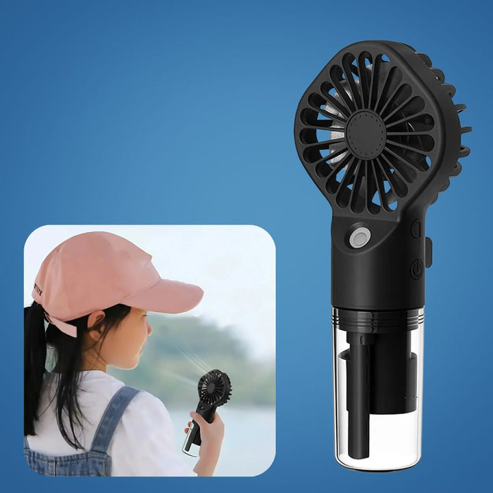 Bærbar kjøle spray med tåke – Gjennomsiktig tank – USB-ladbar – Slå varmen og hold deg kjølig utendørs Skanto