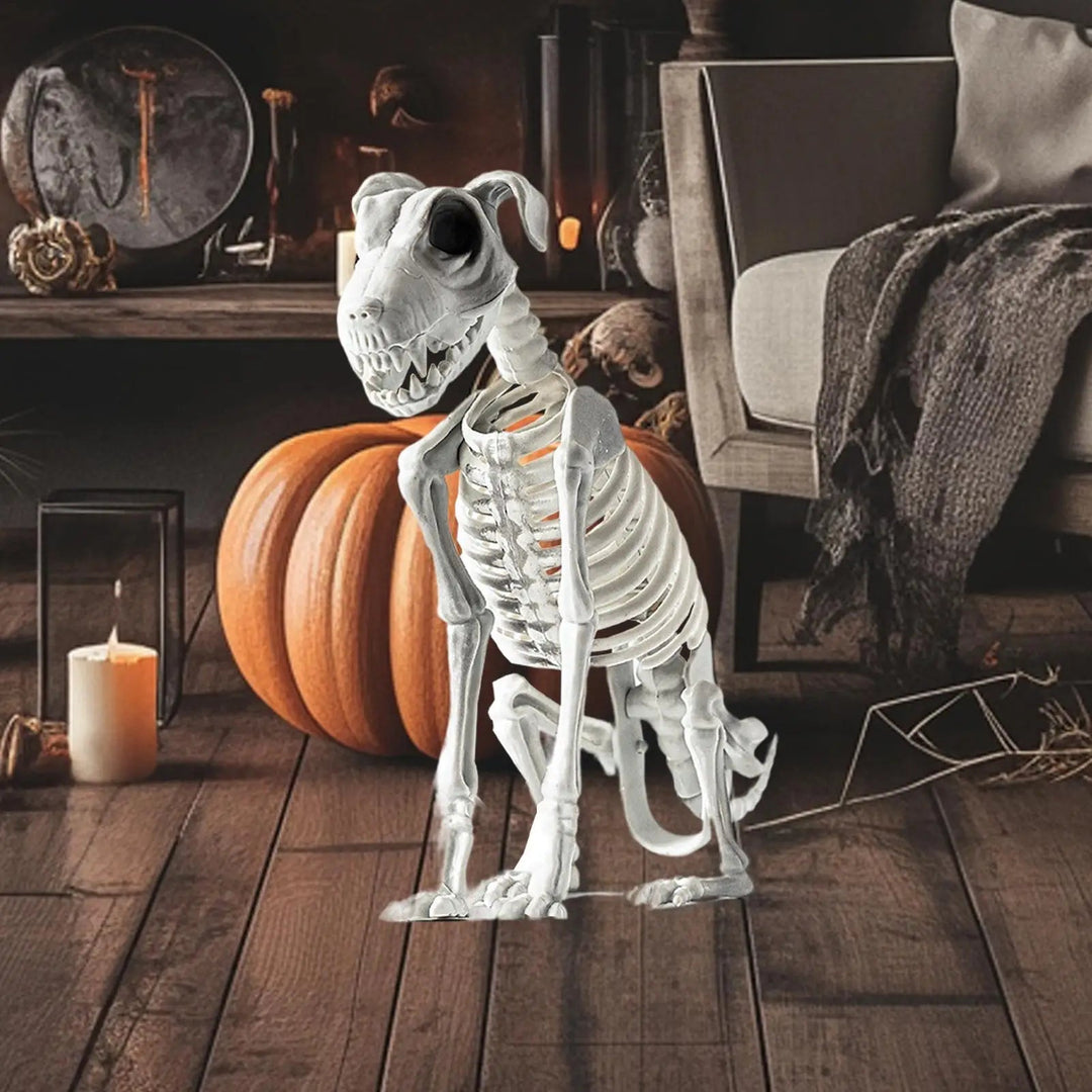 Skanto | Spooky Skeleton Dog Halloween Dekor Statuer