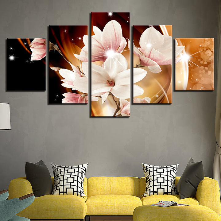 Deep Magnolias 5 deler - Lerret veggkunst maleri