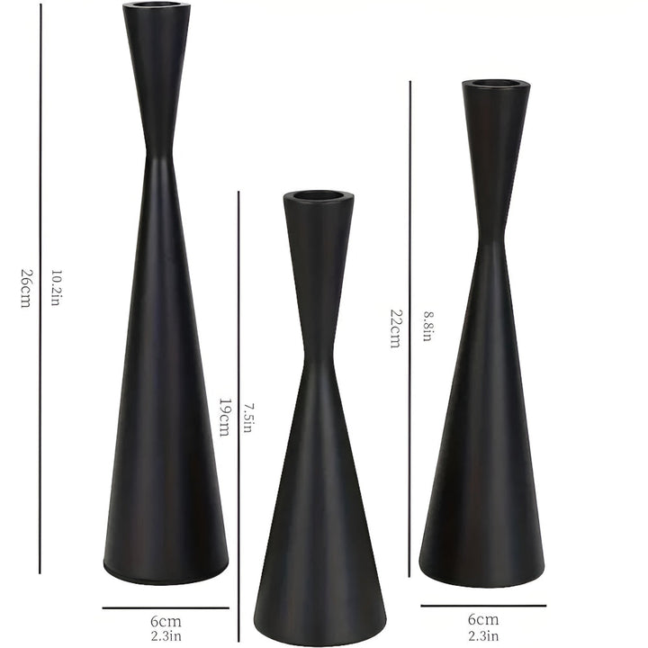 Skanto | Elegant nordisk messing midje lysestake | 3 stk sett
