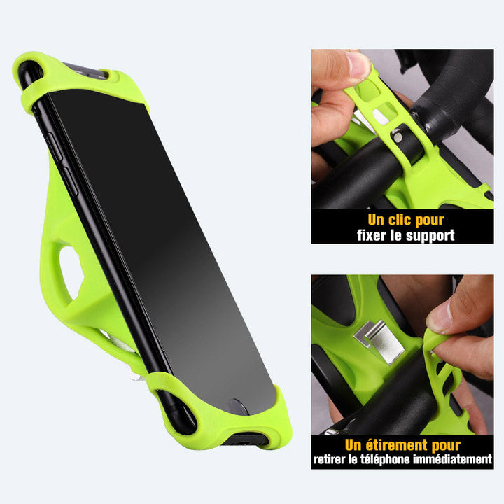 Universell silikone telefonholder for cyklen, skridsikker, justerbar | Skanto
