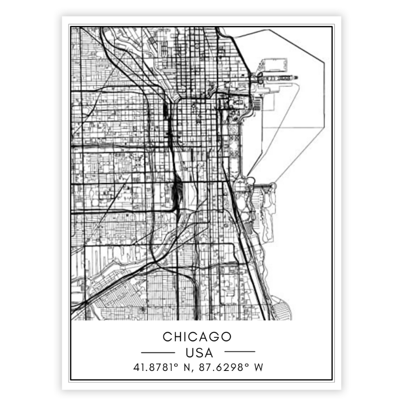 Chicago bykart - Lerret veggkunst maleri | Skanto