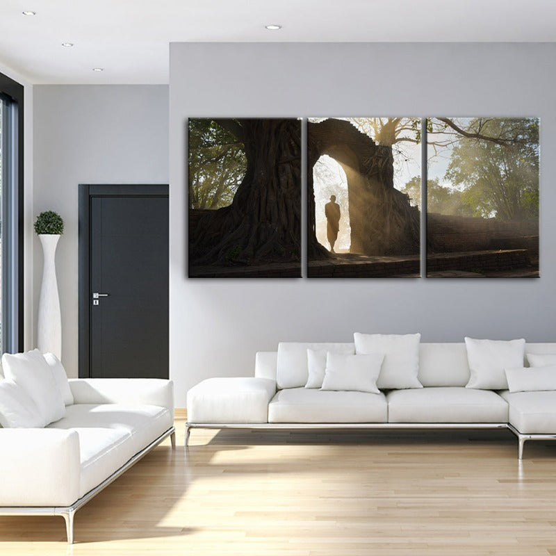 Lone Man Nature-Canvas Veggkunst Maleri 3 Deler
