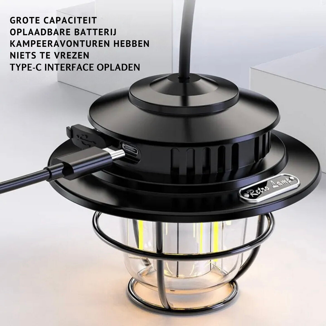 Skanto | Bærbar Led Campinglampe - VintaGlow