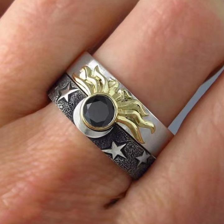 Skanto | Vintage Stjerne Måne Sol Ring Sett