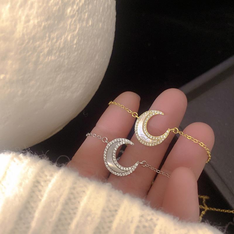 Skanto | Mote Rhinestone Måne Halskjede