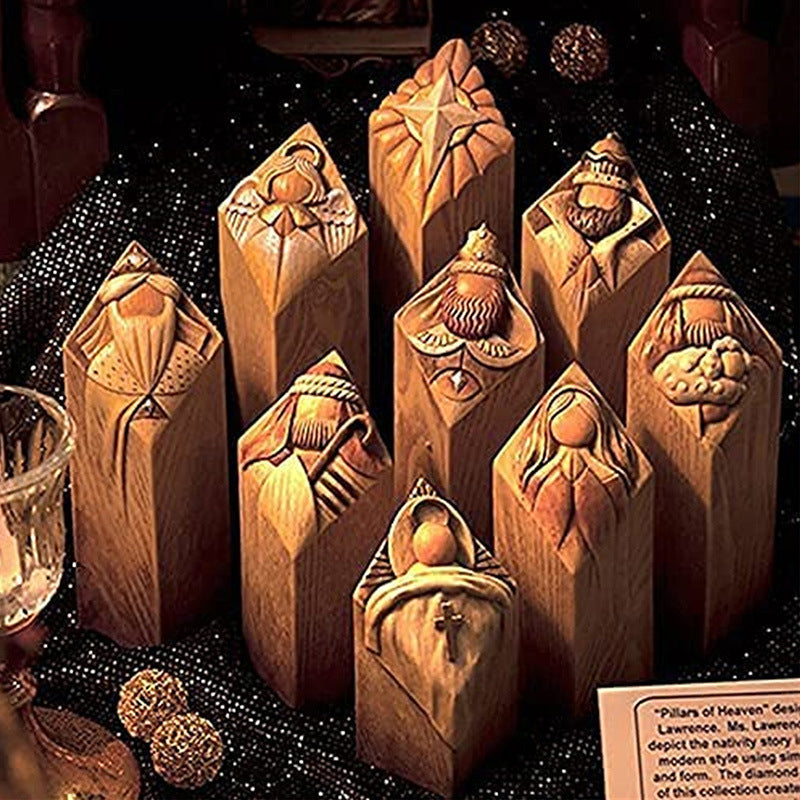 Skanto | Himmel Nativitets Tre Søyler Statuer