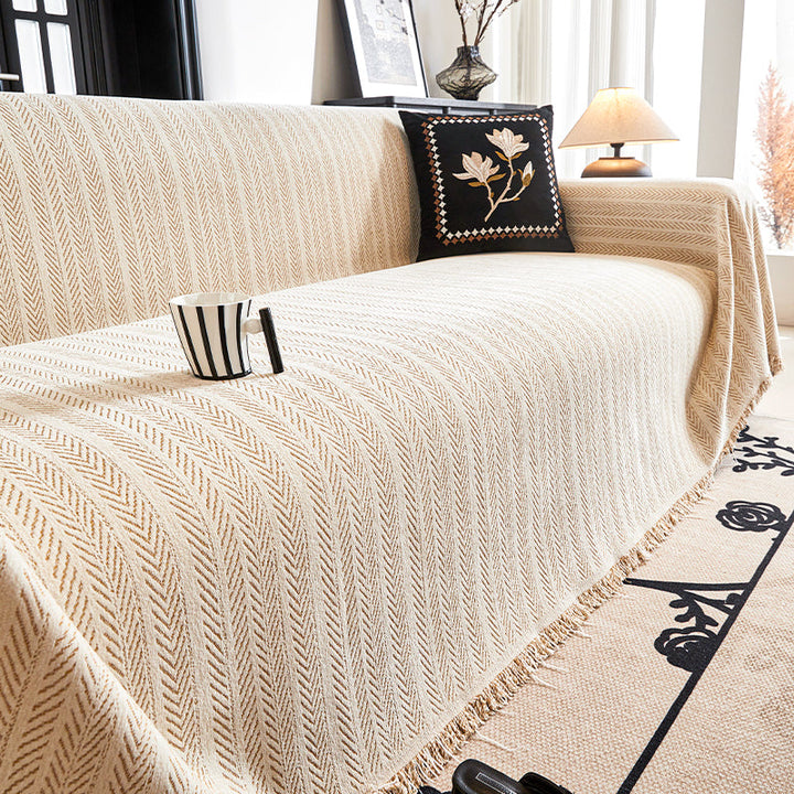 Herringbone Mønster Sofa Deksel - Moderne, Stilfullt & Holdbart Sofabeskyttelse | Skanto