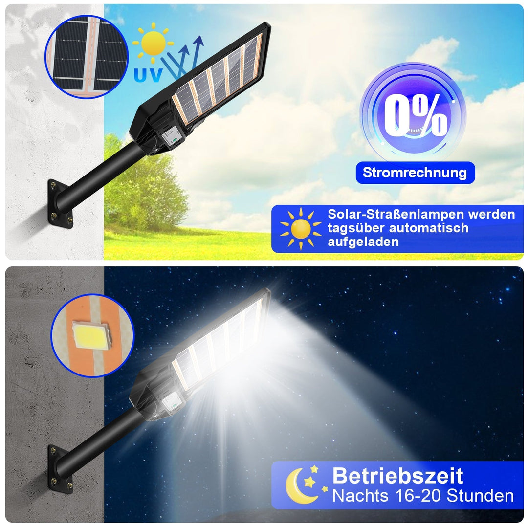 Solcellelampe gatebelysning med bevegelsessensor 300W/400W | Skanto