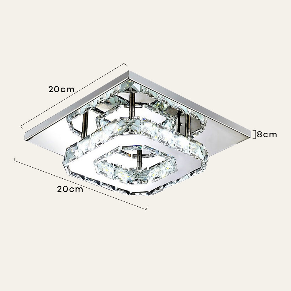 Moderne LED-Deckenleuchte med Kristalloptik
