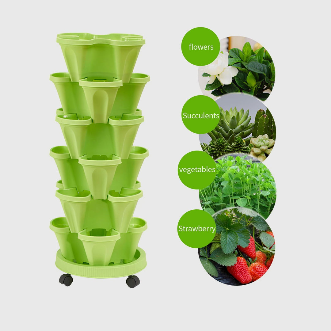 Skanto | 6-lags vertikal plante-tårn – Tredimensjonal blomstringssystem for hagen