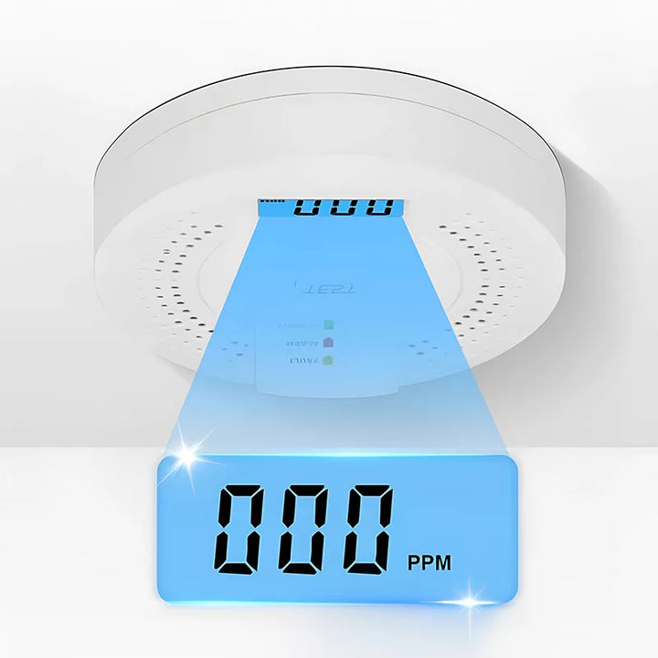 Skanto | Karbonmonoksid Detektor | Pålitelige Alarm Sensor med LCD Skjerm for Hjemmesikkerhet