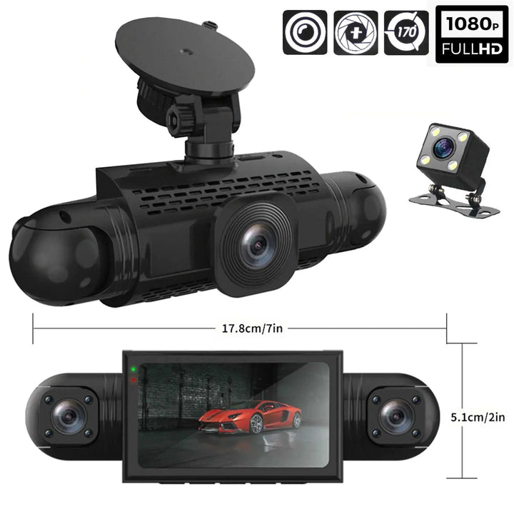Skanto | 360° Bil Dashcam | DashGard Pro CX360 | Full HD Kjøreopptaker med Nattvisjon & Parkeringsmonitor