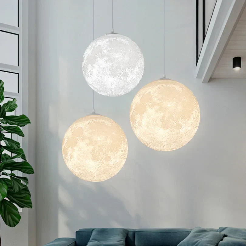 Lunar LED pendellampe - Måne design hengelampe for stue og soverom | Skanto