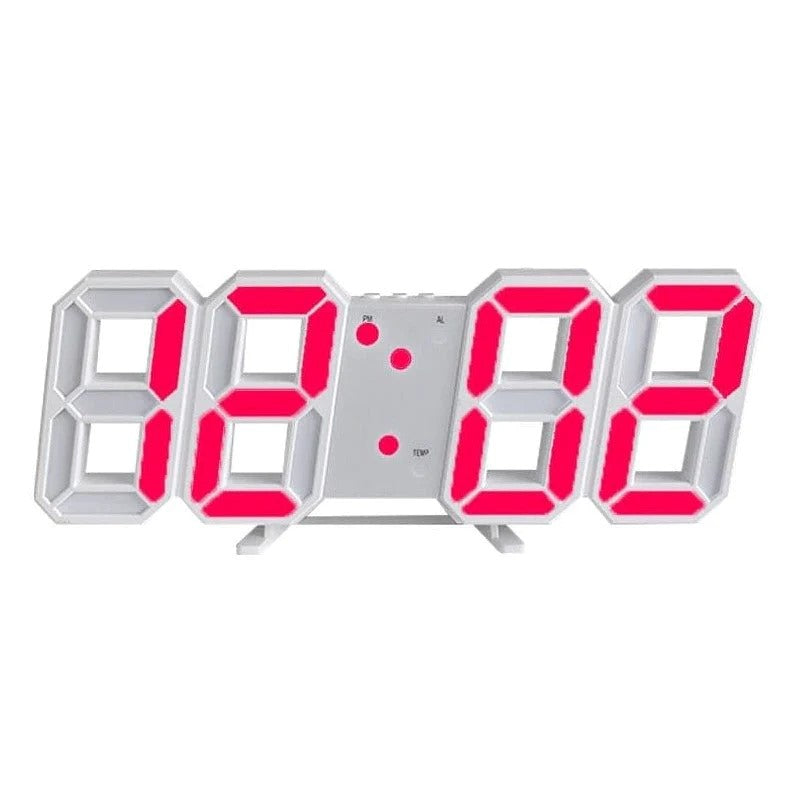 Skanto | PixelTime Klokke – Moderne 3D LED Digital Vekkerklokke med Temperatur, Dato & Alarm