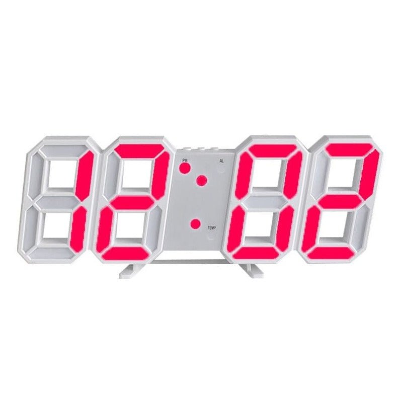 Skanto | LumiSync 3D LED Veggklokke – Moderne Digital Klokke med Dimmer Belysning