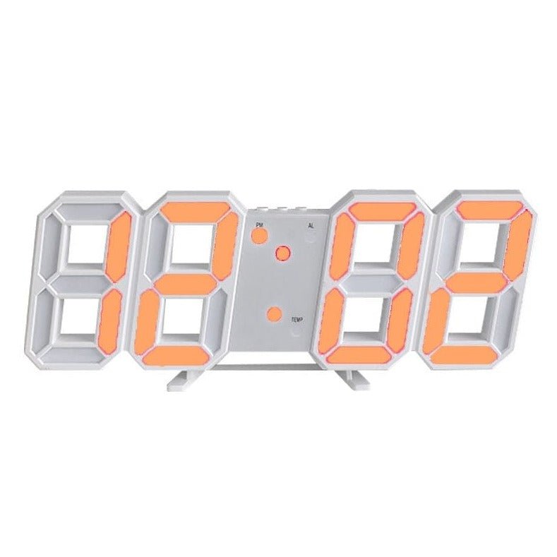 Skanto | LumiSync 3D LED Veggklokke – Moderne Digital Klokke med Dimmer Belysning