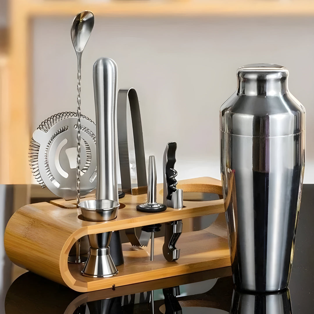 Cocktailshakersett i rustfritt stål – 10-delers premium bartendersett | Ideelt for blandede drinker og fester