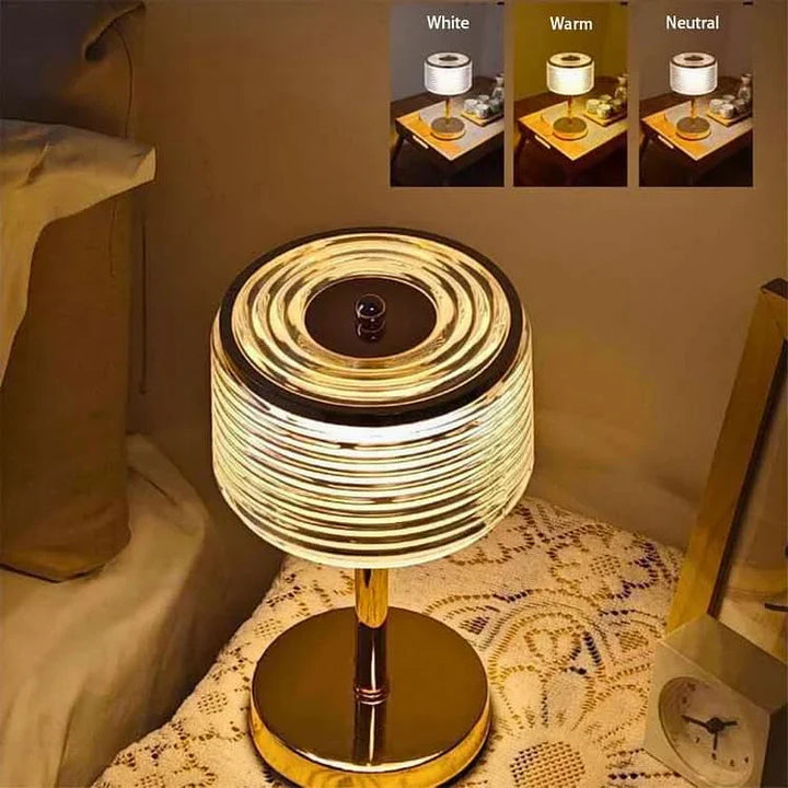 Skanto | LED Ring Bordlampe med Multi-Lags Skjerm