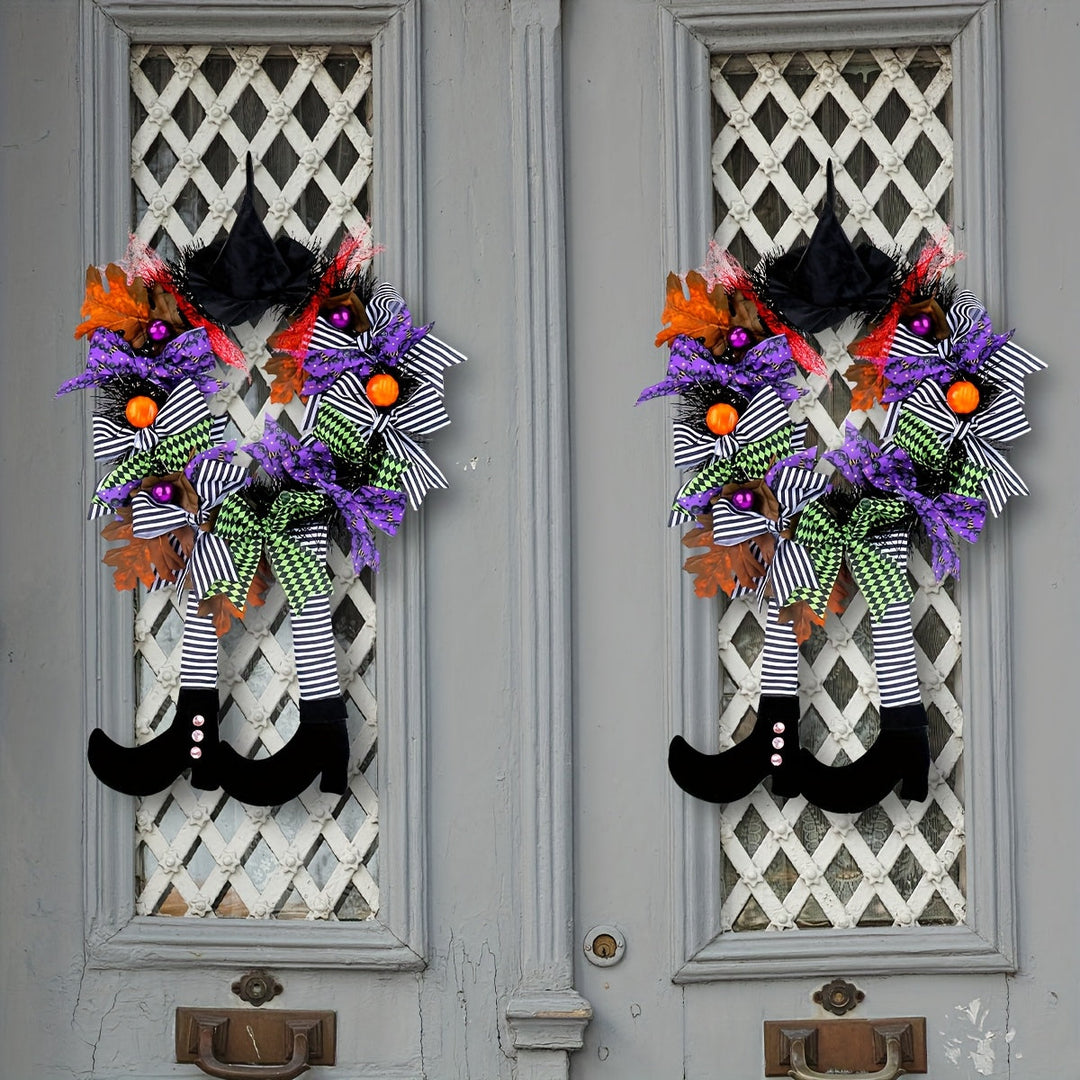 Skanto | Halloween Spenstige Heks Ben Krans | Festlig Dørdekorasjon