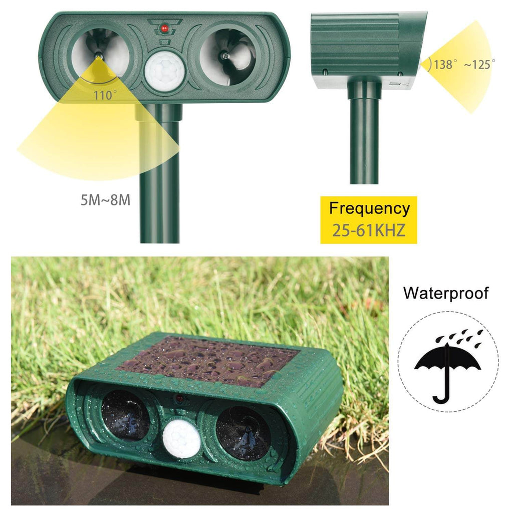 Solar Power Ultrasonic Dyre Skadedyr Avskrekker Infrarød Sensor Vanntett Dyre Avskrekker Skanto