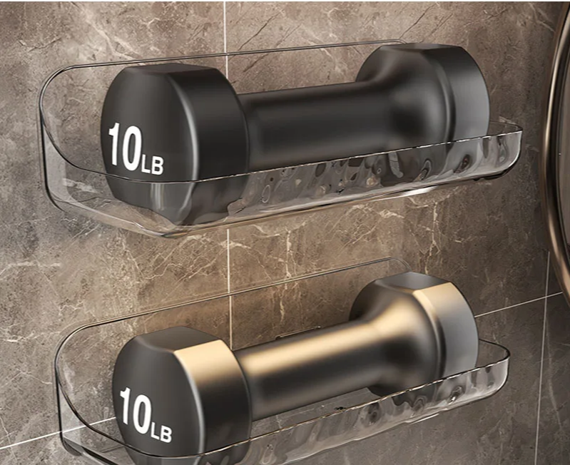 ClearGrip Akrylveggregal uten boring – Transparent baderegale for kosmetikk, sjampo og mer Skanto