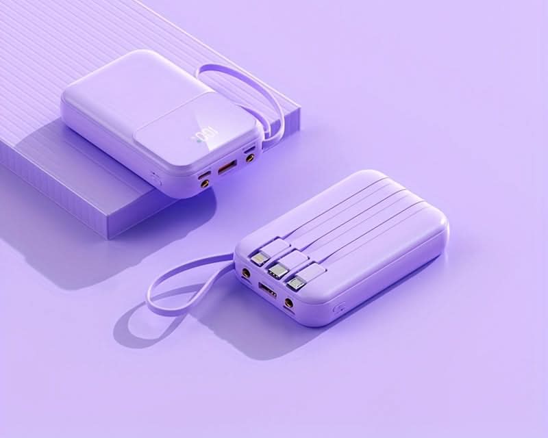 Skanto | 10000mAh Bærbar Power Bank med kabler