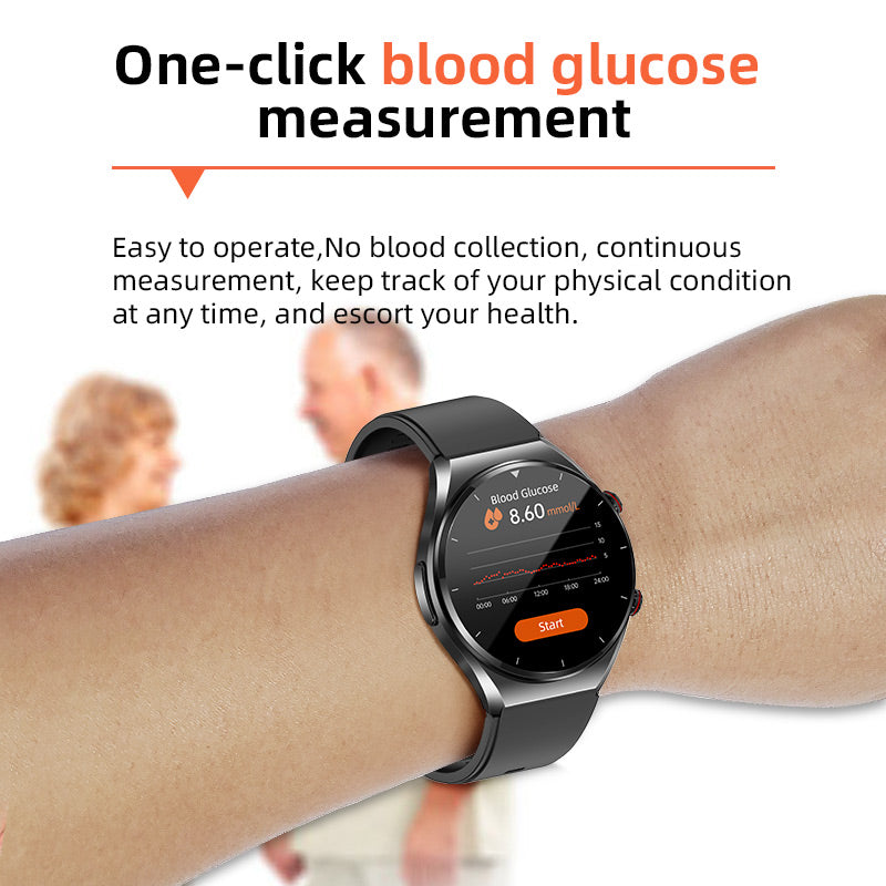 Skanto | One-Click Blodsukker | Blod Glukose Blodtrykk EKG | EKG HRV Hjertefrekvensmonitor Helse Smartklokke