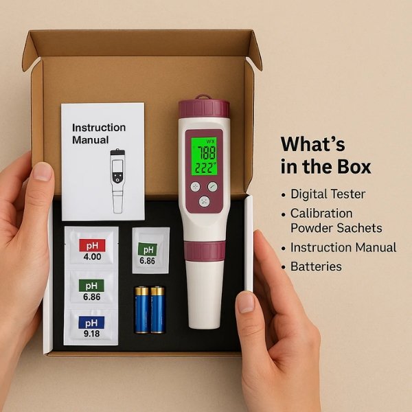 Skanto | Digital Pool Tester – Målingsapparat for pH og klor for enkel pH-måling i svømmevann