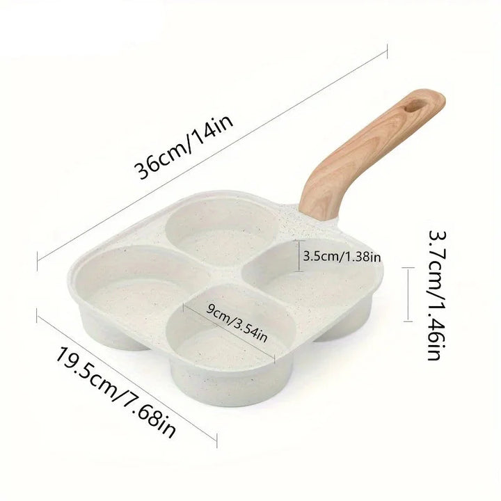 4 Hullers medisinsk stein non-stick eggefrityr panne med trehåndtak | Skanto