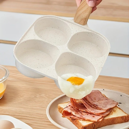 4 Hullers medisinsk stein non-stick eggefrityr panne med trehåndtak | Skanto