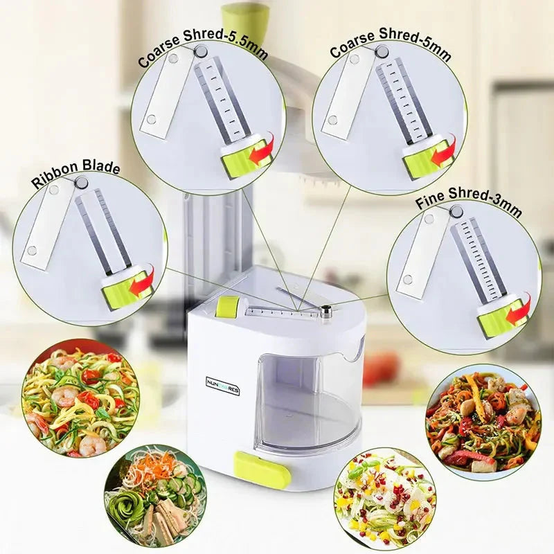 4-i-1 roterende blad grønnsak spiralizer nuddelmaker med sugekop | bolheis