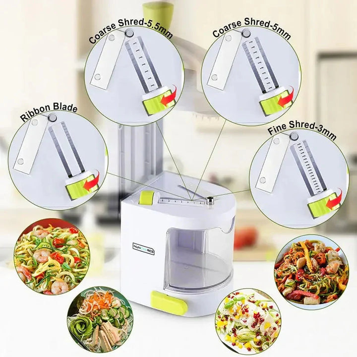 4-i-1 roterende blad grønnsak spiralizer nuddelmaker med sugekop | bolheis