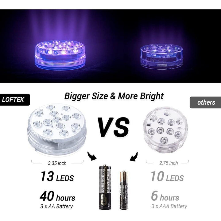 Skanto | 4-Pack: Dekorative vanntette batteridrevne LED-lamper - 16 skiftende farger