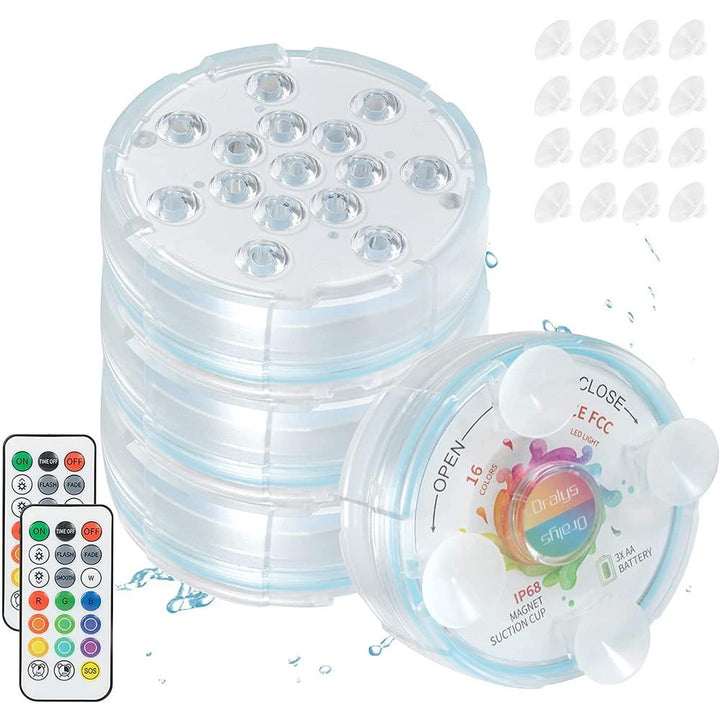 Skanto | 4-Pack: Dekorative vanntette batteridrevne LED-lamper - 16 skiftende farger