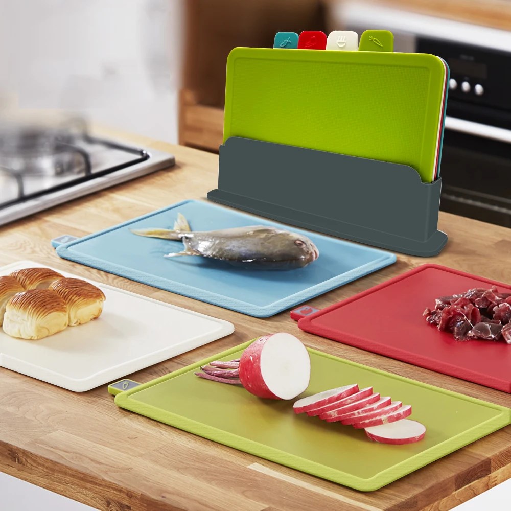 Frendorf | 4-delt skjærebrettsett med holder - PrepTidy